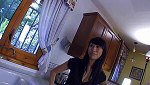 hey, wanna bang this japanese mom in her kitchen?