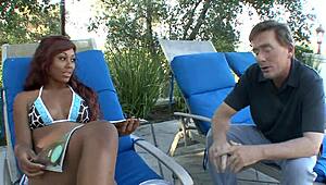 horny ebony babe slams hard in quickie with big cock