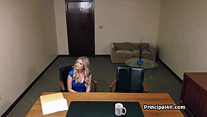 busty housewife rides principal’s cock in office affair