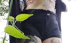 Novinha From Curitiba Flashes Big Pussy Outdoors