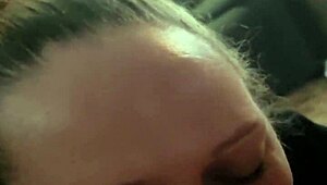 Best sloppy blowjob from sexy blonde milf wife 😍