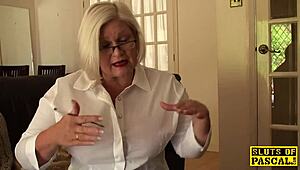 Chubby British sub gets dominated with rough fingering and squirting in wild European scene.