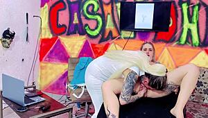 Blonde Patricinha Gets Pussy Tattooed, Studio Turns Into Wild Banging Orgy