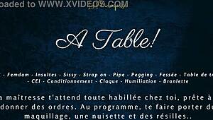French Audio Femdom Milking Table for Sissy CEI