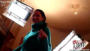 Sweet Sucking Deepthroat Blowjob on Small Tits Brunette Brown Eyes