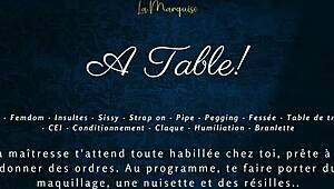 French Audio Femdom Milking Table for Sissy CEI