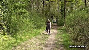 Yo, picked up this hot MILF in woods for a wild ride! 😜