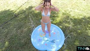 Unforgettable Summer Heat with Petite 18+ Brunette Lola Rose Riding Hard and Wet