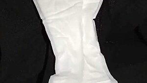 Pregnant pornstar in public toilet