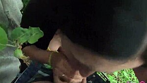 neighbors wife sucks me near the fence, her huge wet pussy dripping