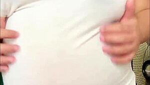 Pregnant Arab Girl Shows Big Belly and Milky Boobs on Webcam