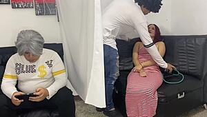 Doctor Examines 18-Year-Old Girl Beside Her Stepfather in Tense Scene.