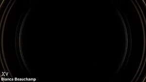 Dominant babe in latex uniform and heels controls every submissive move