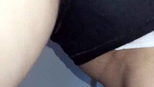 Pregnant pornstar in public toilet