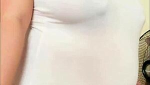 Pregnant Arab Girl Shows Big Belly and Milky Boobs on Webcam