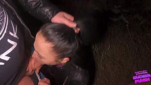 wanna guess what a biker gets with an outdoor face fuck at night?