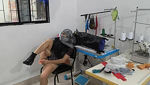 Man, this Indian seamstress masturbates so tasty in her workshop!