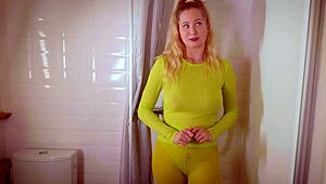 Porn actress reveals wet clothes in cute fetish display