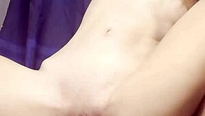 Double Stuffed! Fantasy Dildo Pleases Skinny Young 18+ Slut