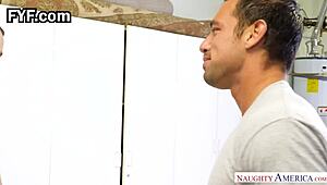 Aidra Fox in thong and heels seduces the mechanic for a wild ride! 🔥