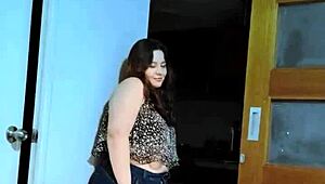 cute chubby colombian girl rides cock hard in her bedroom