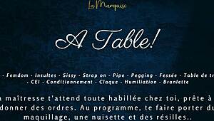 French Audio Femdom Milking Table for Sissy CEI