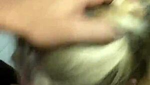 Latina Slut Sucks Cock in Public Bathroom!