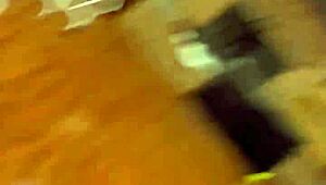 Hot and creamy action unfolds in the living room with ebony star.