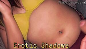 i cum on her sexy latina belly button in a hot fetish close-up