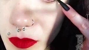 I saw the hot brunette backstage, she was so submissve