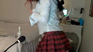 Park Nima rocks that school uniform in HD, stripping on webcam like a pro.