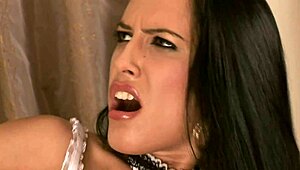 Fucking that brunette milf in lingerie feels so good.