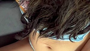 Skinny Latina Amateur Blows Lover's Cock Before He Cums On Her Ass During Workout