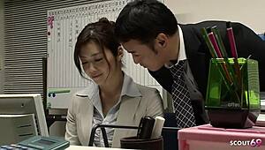 Japanese Lesbian Office Girl Seduces Co-Worker for Wild Uncensored JAV Doggy Ride