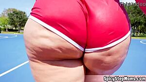 Chubby housewife gets her bubbly ass fucked real hard by her gym instructor