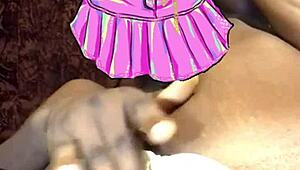 Levitating pussy with big clit in sexy lingerie