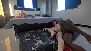 exotic babe lubricates for thick cock in bedroom creampie