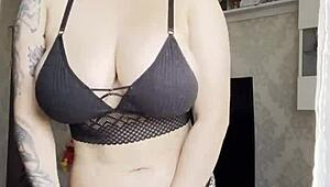 Sexy Blonde Intensely Touches Pussy In Lingerie