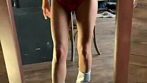 Monika Fox Performs Naked Gymnastics Backstage