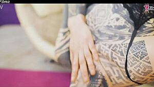 tattoed couple hard fucking and anal play - anal sloppy blowjob rough goth punk alt porn zf038