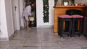 Hey, watch dirty busty granny mariaold squirt and smear urine on herself!