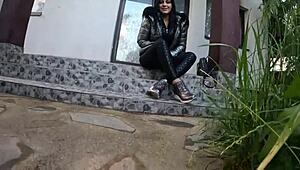 a lot of cum on my shiny down-jacket from the gardener 270- preview, with deepthroat and blowjob roleplay