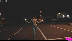 Topless Outdoors Public Sparklers With Honey Gold And Dakota Marr