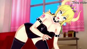 Bowsette in roleplay gives detailed instructions for masturbation and handjob sex