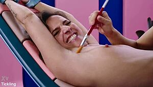 amirah adara tied and tickled to the limit - naked sexy girl in feet and tickling fetish challenge