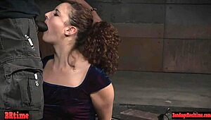 Submissive lover gets her throat slammed hard by dominant cock in rough group play. Toys add to the intense domination.