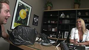 Mature Step Mom Uses Her Big Boobs to Seduce a Cock in Hardcore Office Doggy Action!