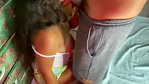 Latina Teases Step-Brother with Muff Diving and Blowjob Before Assfucking Doggystyle