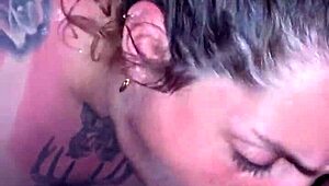 I gave her the whole cock in her mouth deepthroat until she swallowed all my cum