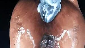 punishing my big hairy pussy with brutal dildo action